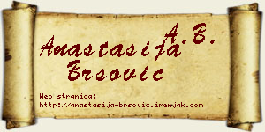 Anastasija Bršović vizit kartica